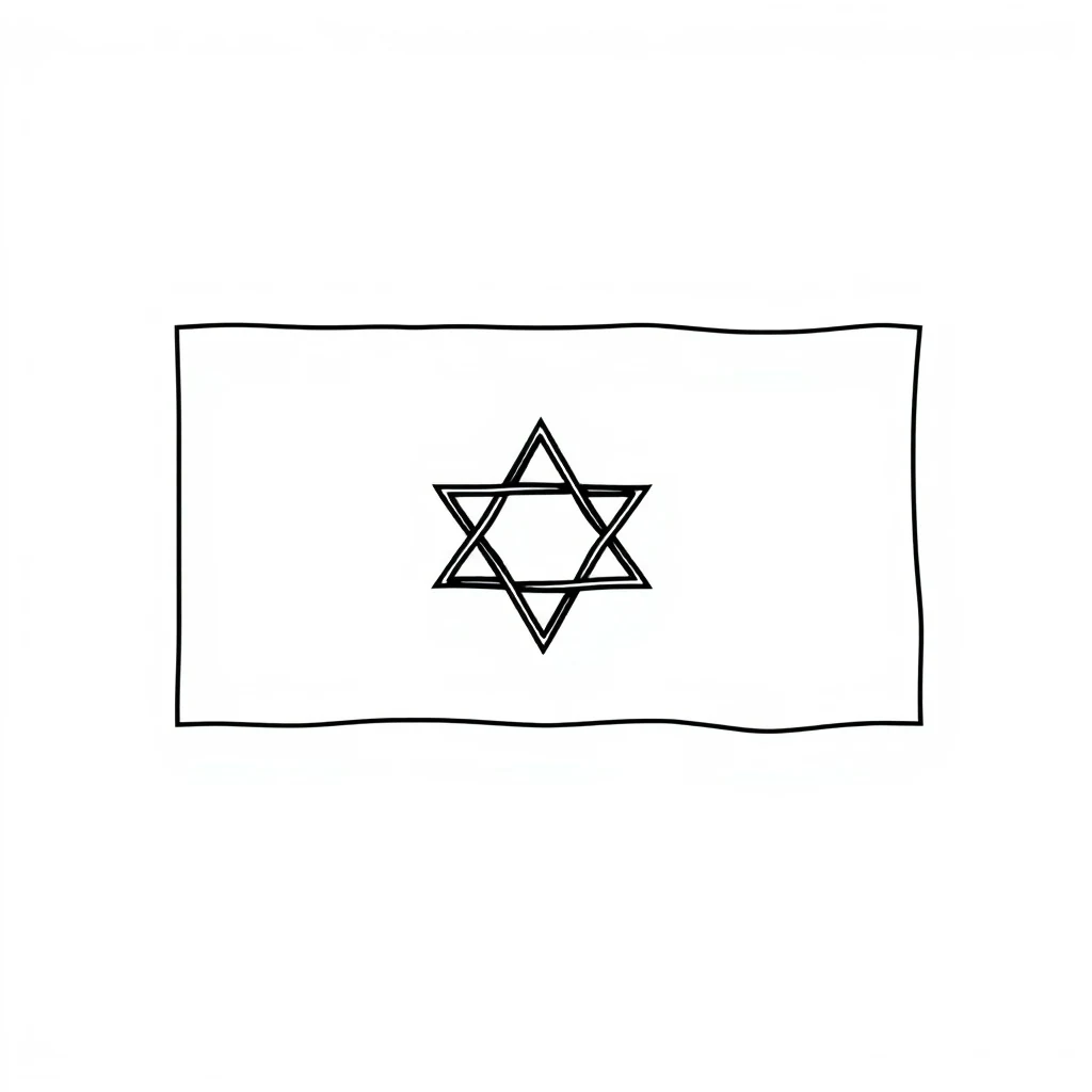 דף צביעה דגל ישראל להדפסה