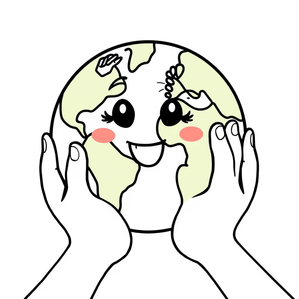 דף צביעה ידיים מחבקות עולם להדפסה