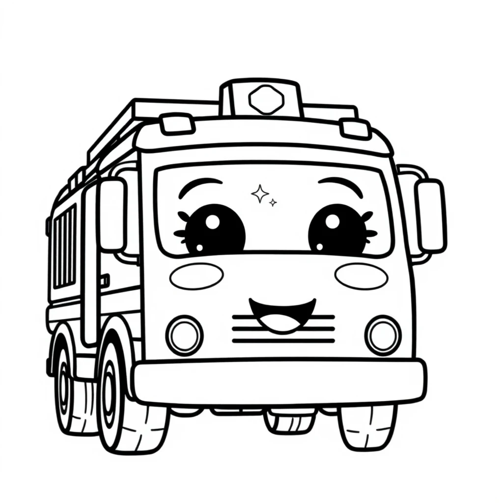 דף צביעה כבאית מודרנית להדפסה