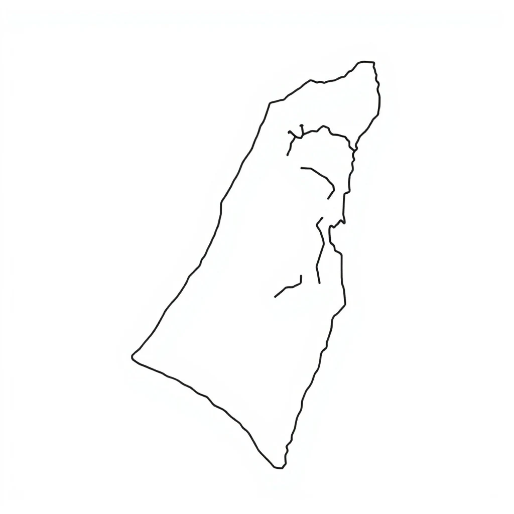 דף צביעה מפת ישראל מקושטת להדפסה