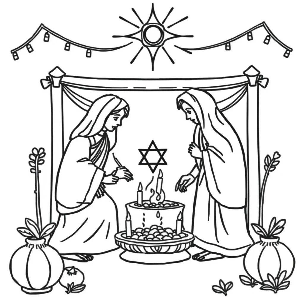 דף צביעה פסטיבל ישראל להדפסה