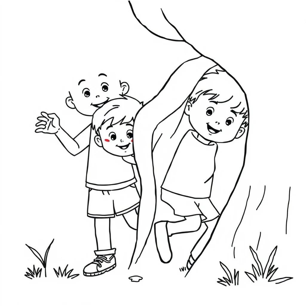 דף צביעה מחבואים להדפסה