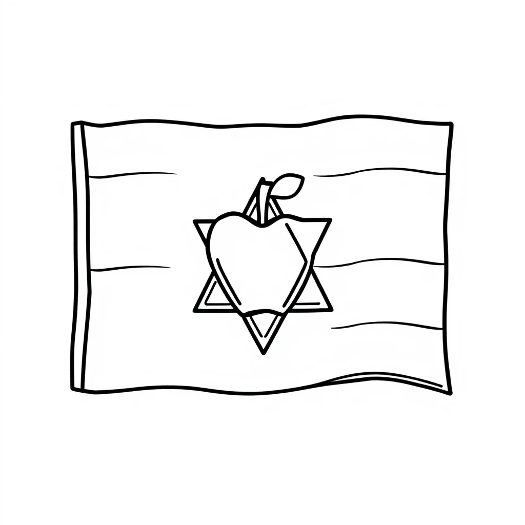 דף צביעה דגל שמחת תורה להדפסה