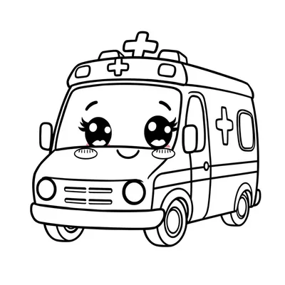 דף צביעה אמבולנס חצר להדפסה