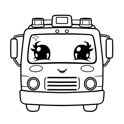 דף צביעה כבאית קוואי להדפסה