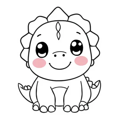 דף צביעה דינוזאור חמוד להדפסה
