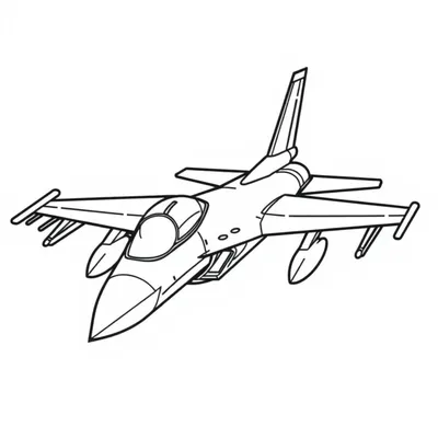 דף צביעה F16 מטוס להדפסה