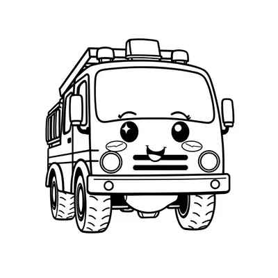 דף צביעה כבאית עם אורות להדפסה