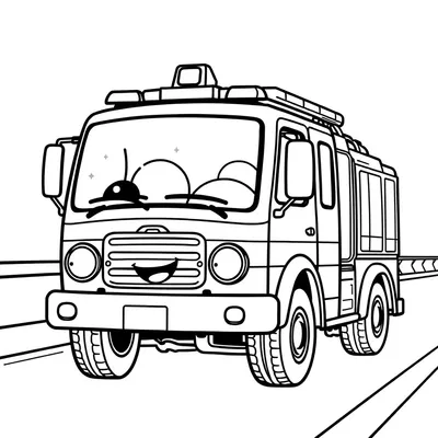 דף צביעה כבאית בכביש להדפסה