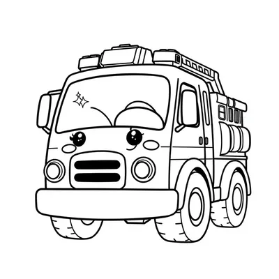 דף צביעה כבאית במשחק להדפסה
