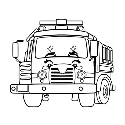 דף צביעה כבאית גדולה להדפסה