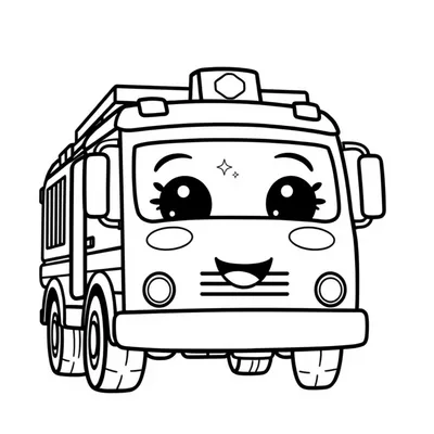 דף צביעה כבאית מודרנית להדפסה