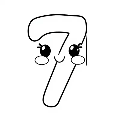 דף צביעה מספר 7 קוואי להדפסה