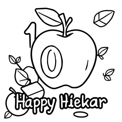 דף צביעה כרטיס שנה טובה להדפסה