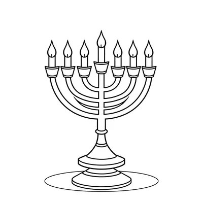 דף צביעה חנוכייה מודרנית להדפסה