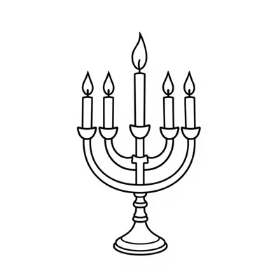 דף צביעה נר חנוכה להדפסה