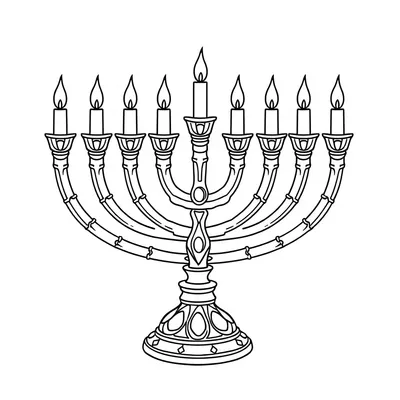 דף צביעה תמונת דגל חנוכה להדפסה