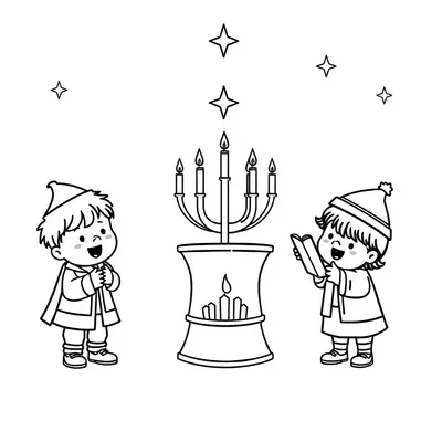 דף צביעה ילדים שרים להדפסה