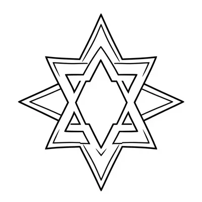 דף צביעה מגן דוד להדפסה