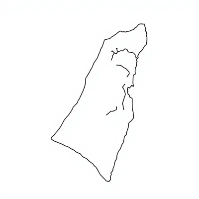 דף צביעה מפת ישראל מקושטת להדפסה