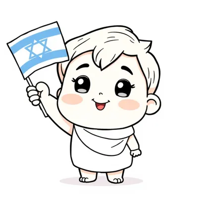 דף צביעה ילד עם דגל קוואי להדפסה