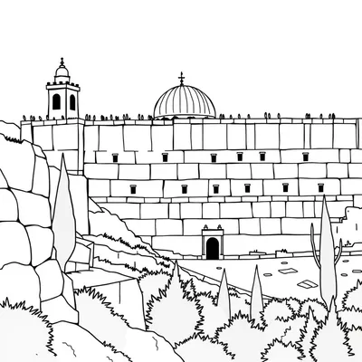 דף צביעה הכותל המערבי להדפסה