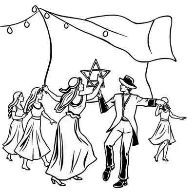 דף צביעה ריקודגלים להדפסה