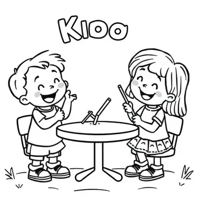 דף צביעה ילדים משחקים להדפסה