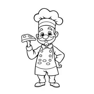 דף צביעה שף ופיצה להדפסה