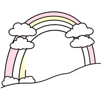 דף צביעה קשת ועננים להדפסה