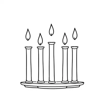 דף צביעה נרות שבת להדפסה