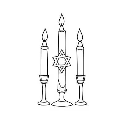 דף צביעה פמוט עתיק להדפסה