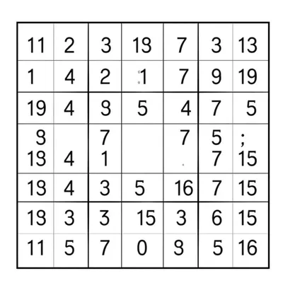 דף צביעה סודוקו ילדים 7 להדפסה