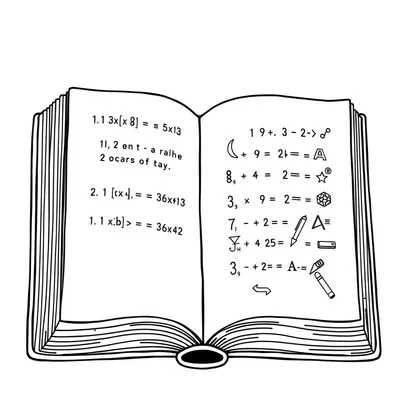 דף צביעה ספר מתמטיקה להדפסה