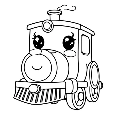 דף צביעה רכבת קיטור להדפסה