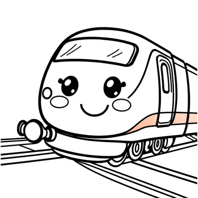 דף צביעה רכבת מהירה להדפסה